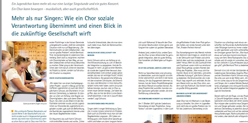 Demokratie leben - Zeitschrift SINGEN 09/2018