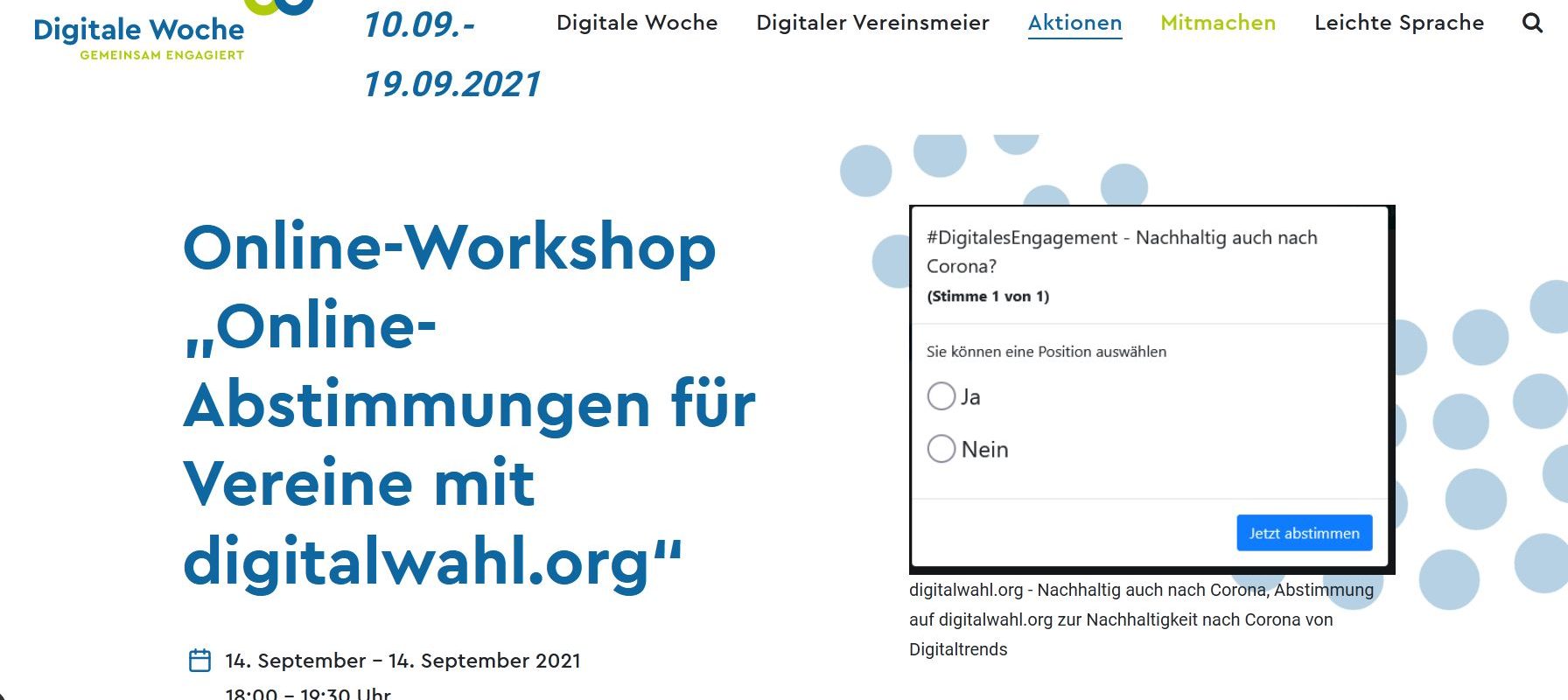 Online-Workshop „Online-Abstimmungen für Vereine mit digitalwahl.org“
